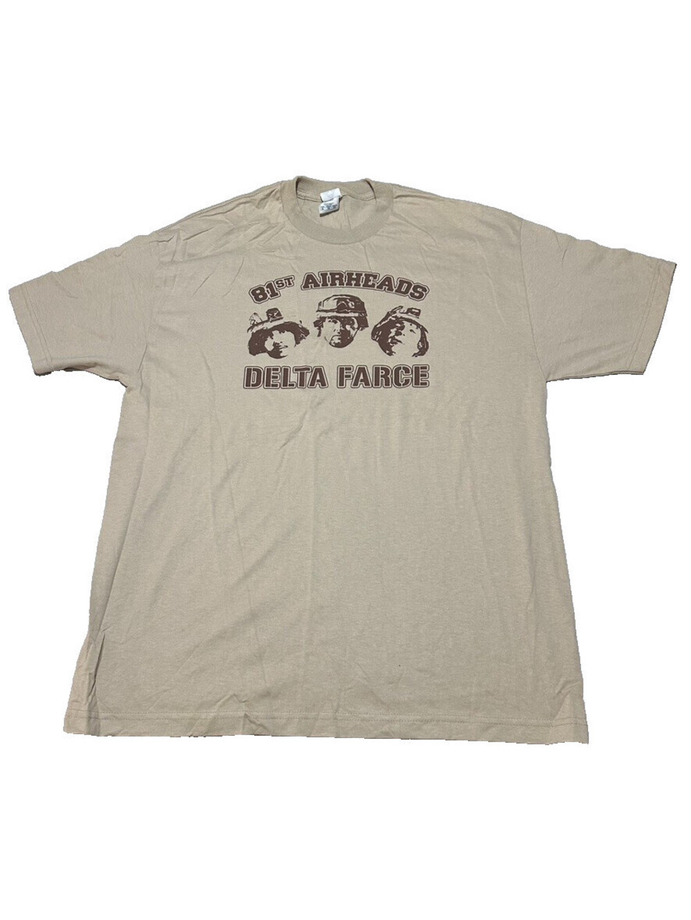 Delta Farce 81st Airheads Military Comedy Movie T Shirt Men XL Movie Promo Brown